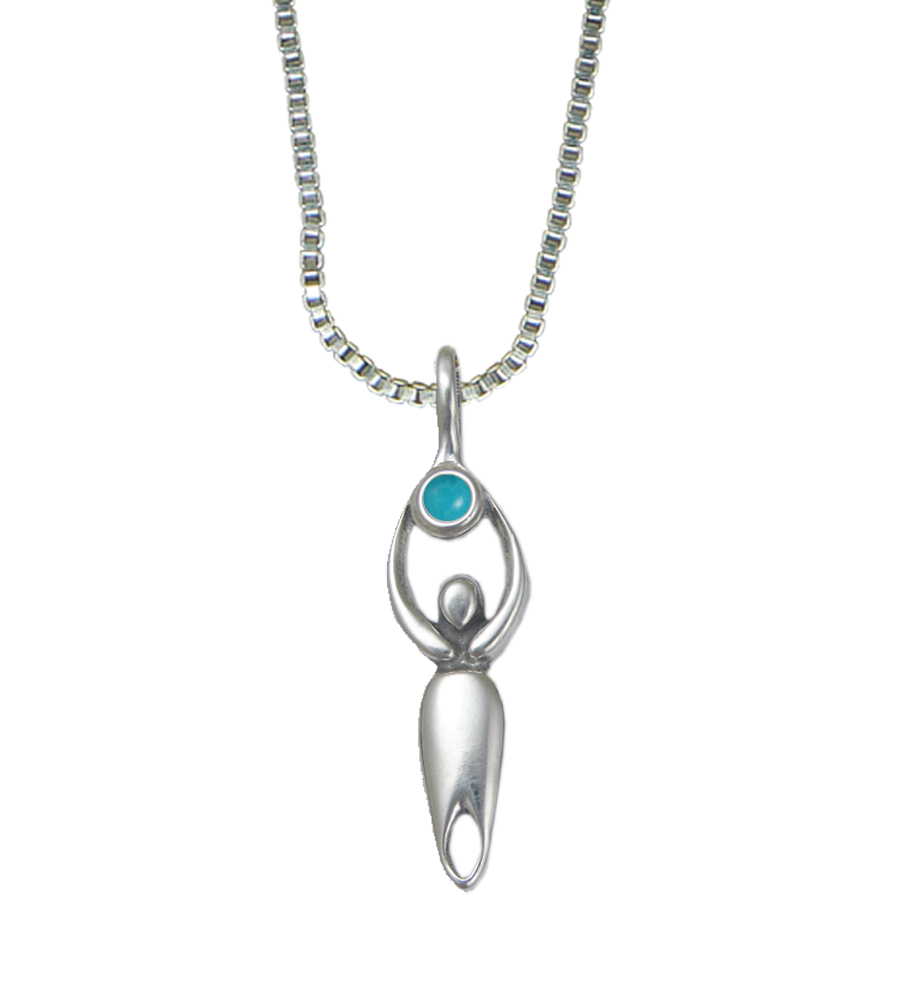 Sterling Silver Essential Goddess Pendant With Turquoise